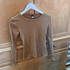 Chestnut brown ribbed top